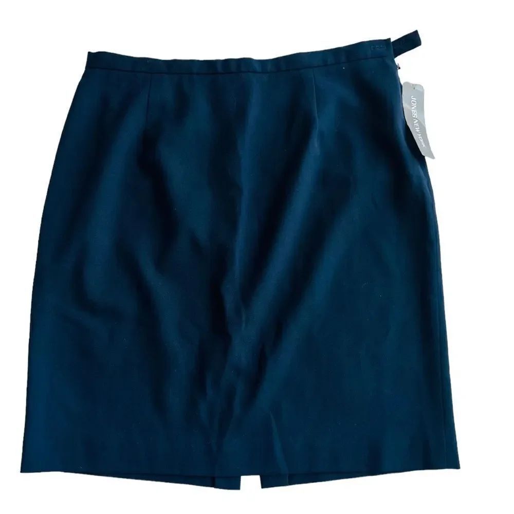 NWT Jones New York Navy Blue Wool Pencil Loire Ink Skirt sz 16